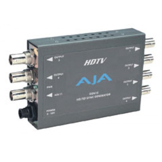 AJA GEN10 – HD/SD Sync Generator, simultaneous Blackburst and Tri-level, outputs assignable