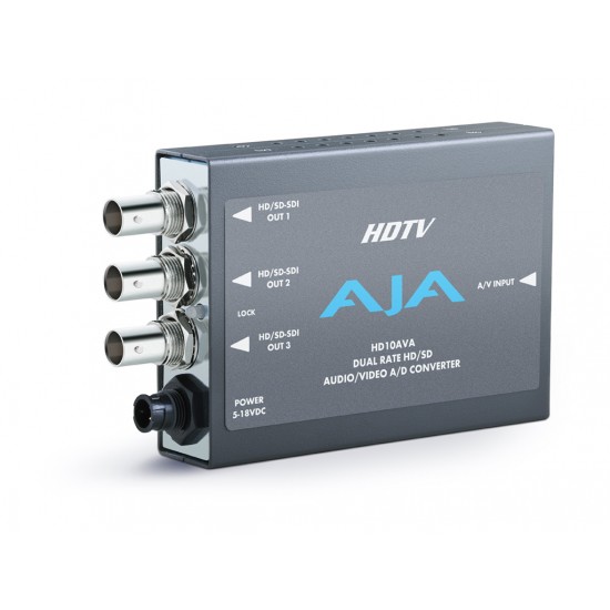 AJA HD10AVA – A/D, HD/SD, YPbPr to HD/SD SDI, 4-ch. analog XLR audio to embedded