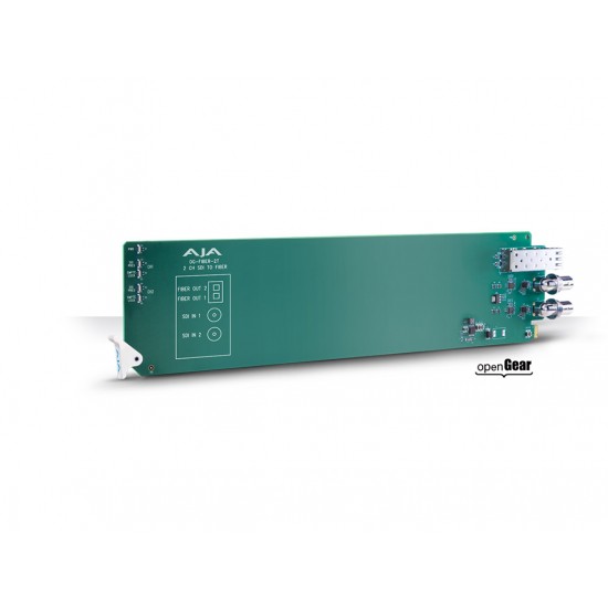 AJA OG-FIBER-2T-X – openGear 2-channel SDI to LC Fiber (CWDM) - Requires 2 slots in frame. SFP module is NOT included in purchase price.