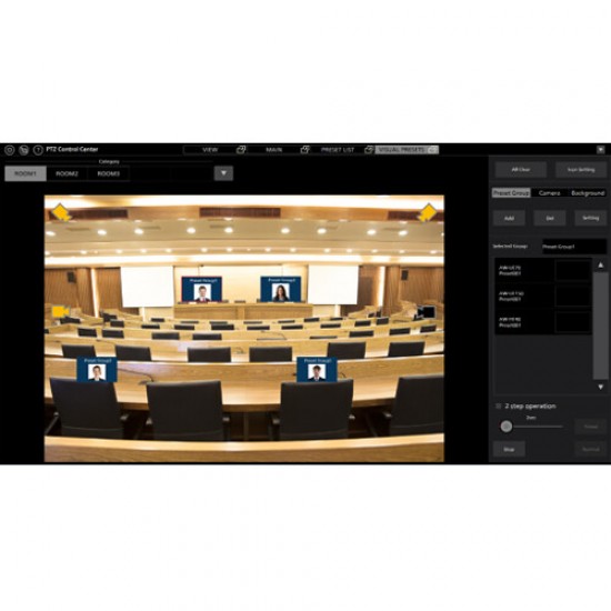 Panasonic AW-SF300Z – PTZ Control Center chargeable software option; Multi-Preset Control with interactive GUI