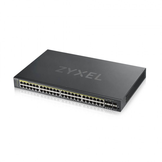 ZYXEL GS1920-48HP V2 44 PORT 10/100/1000 + 4xSFP L2 YÖNETİLEBİLİR HYBRID NEBULAFLEX POE SWITCH (375 WATT)